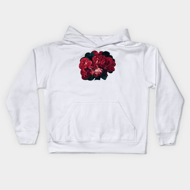 Black Flower Girl Kids Hoodie by Tingsy